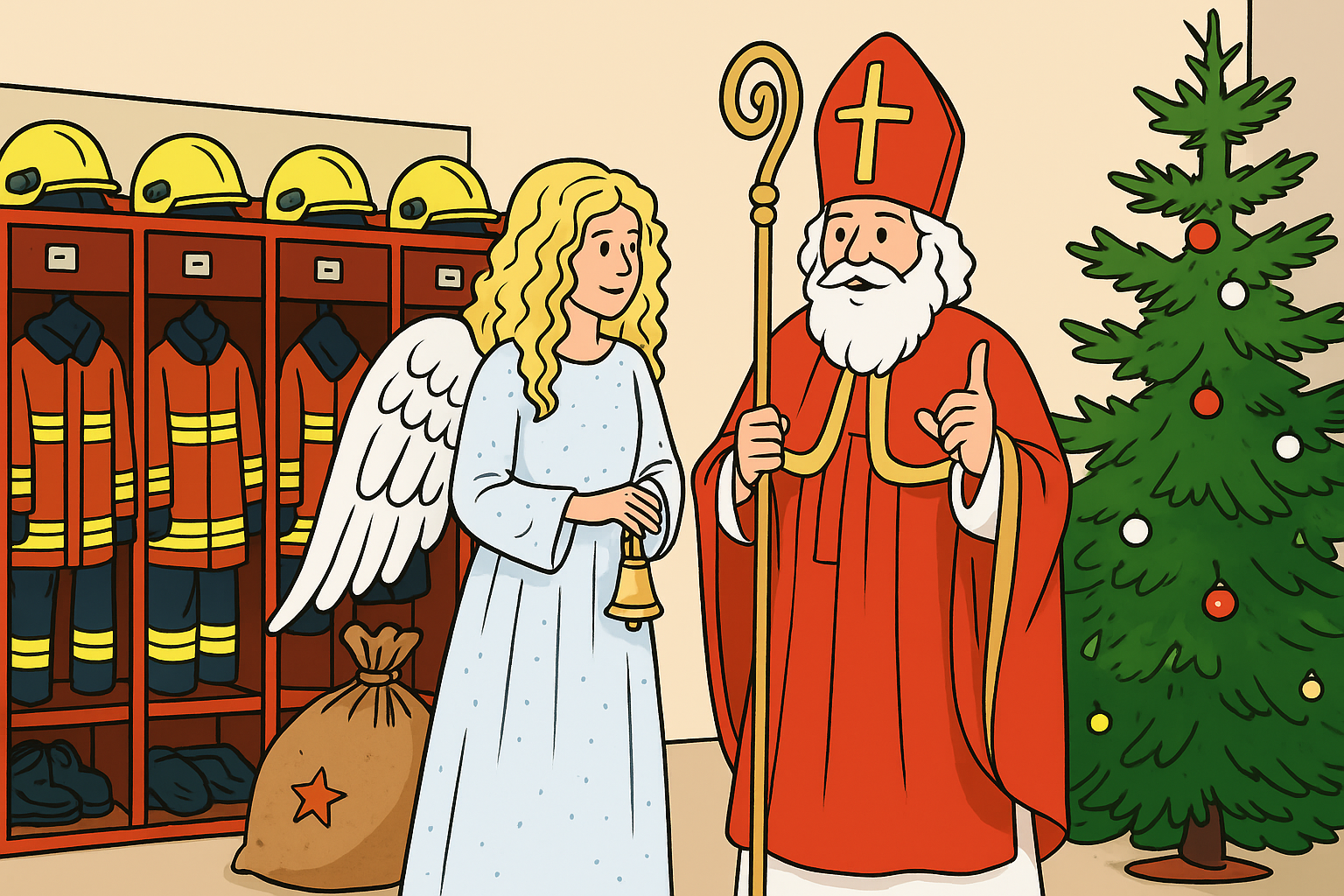 Der Nikolaus besucht die Feuerwehr